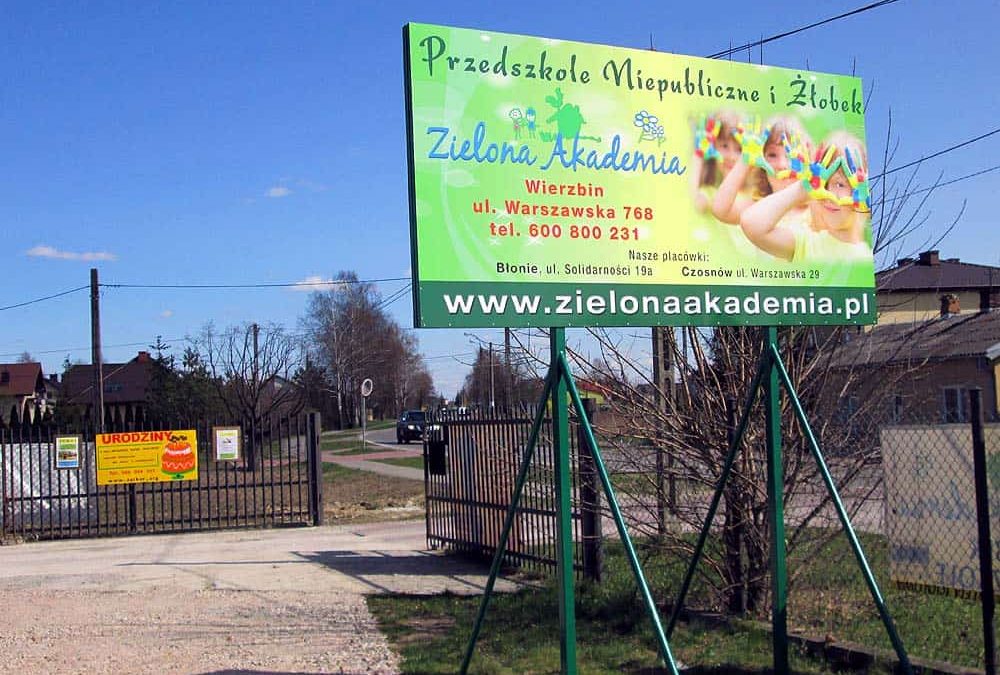 Tablica reklamowa z dibondu ze stelażem