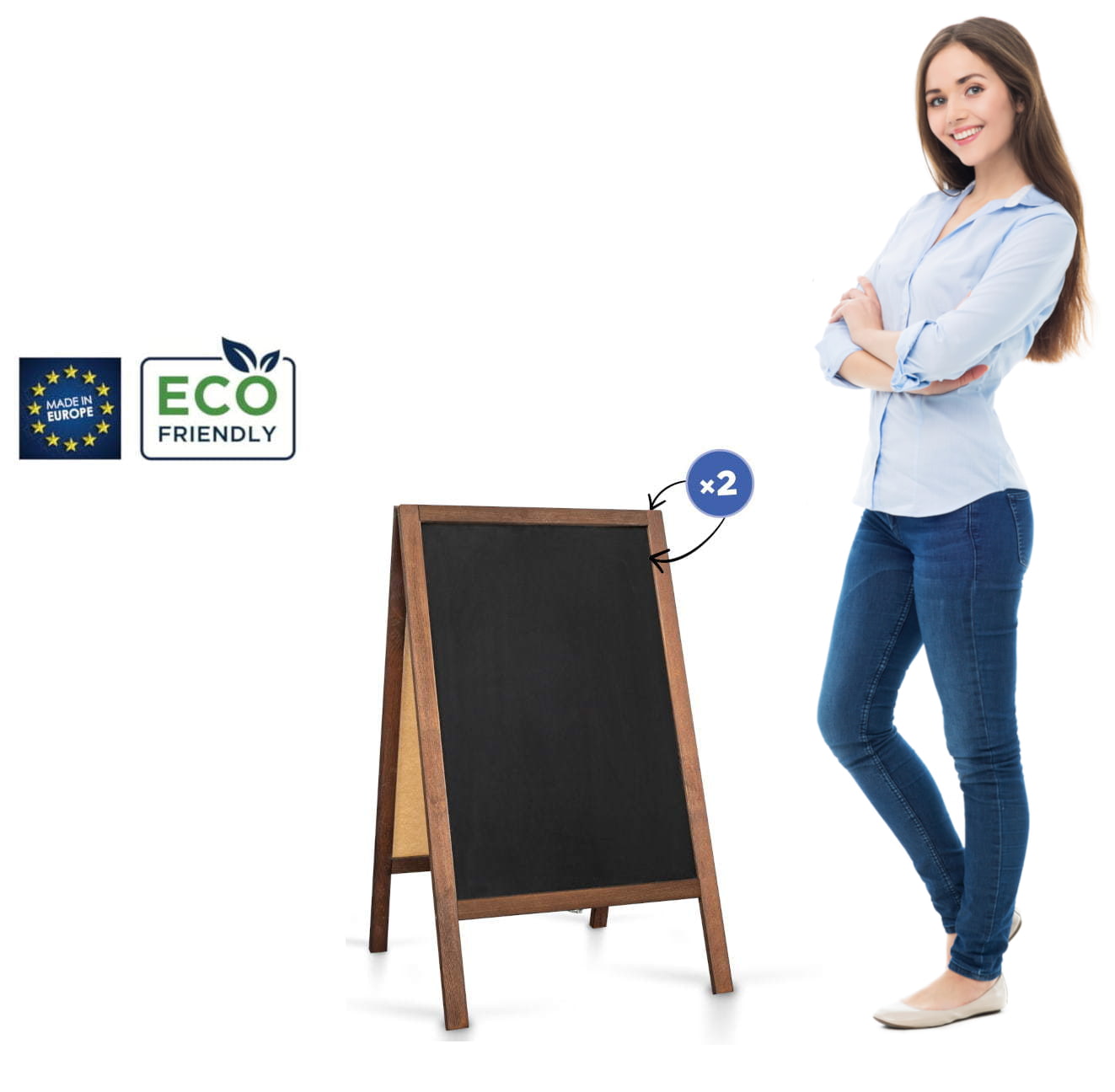 Potykacz drewniany Classic S (51x90 cm) - brązowy