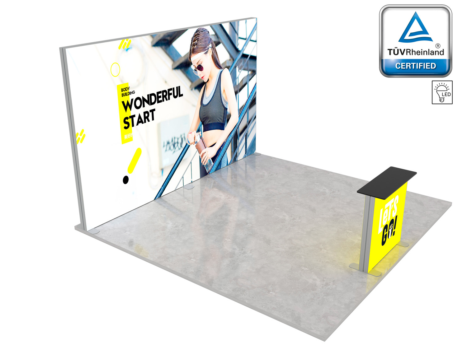 Stoisko targowe z systemu LUMIX™ 16 m² (4x4) półwysep