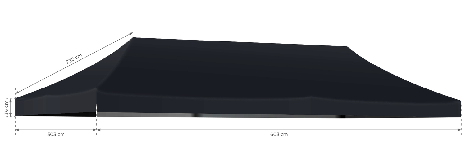 Dach do stelaża namiotu 3x6 - czarny - obrazek 3