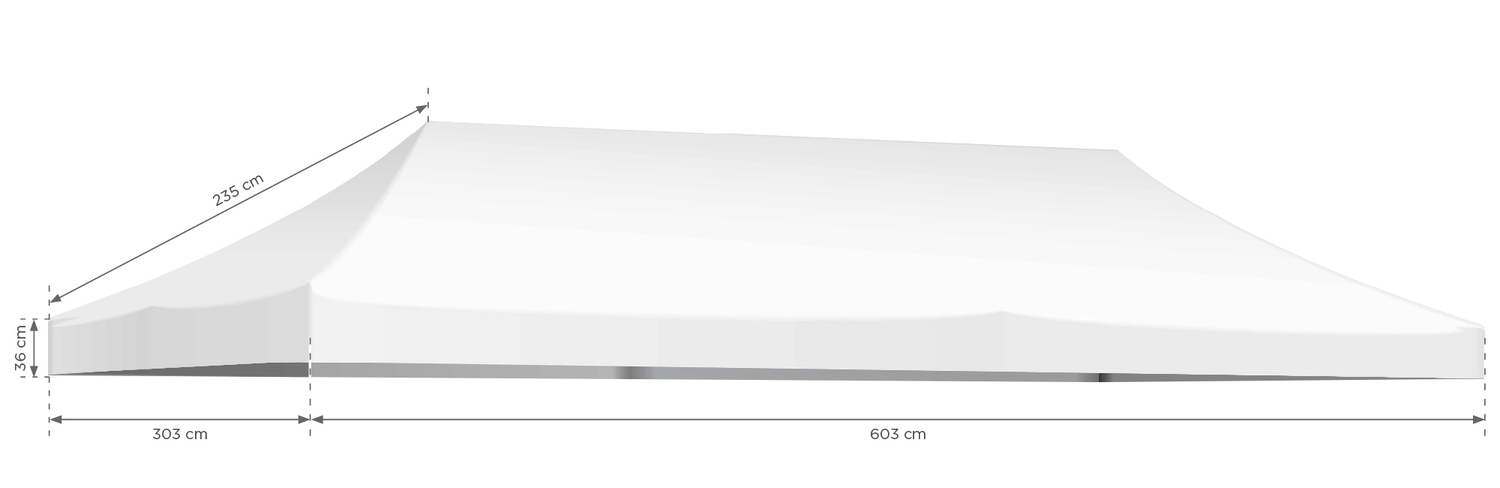 Dach do stelaża namiotu 3x6 - biały - obrazek 3