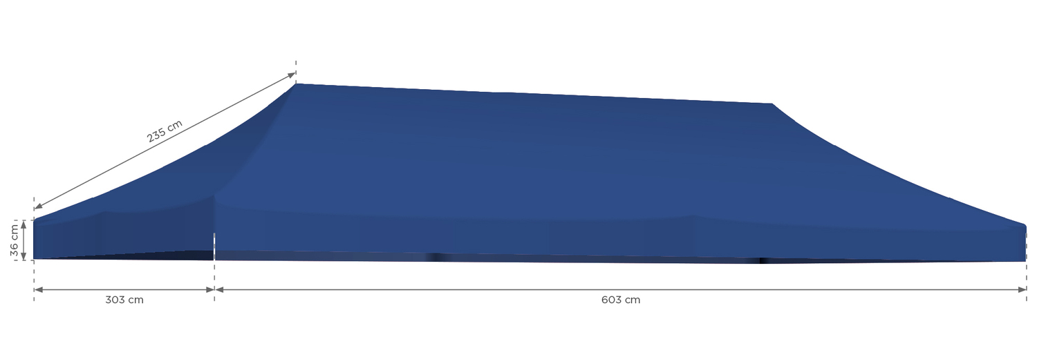 Dach do stelaża namiotu 3x6 - niebieski - obrazek 3