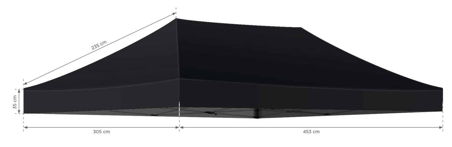 Dach do stelaża namiotu 3x4,5 - czarny - obrazek 3