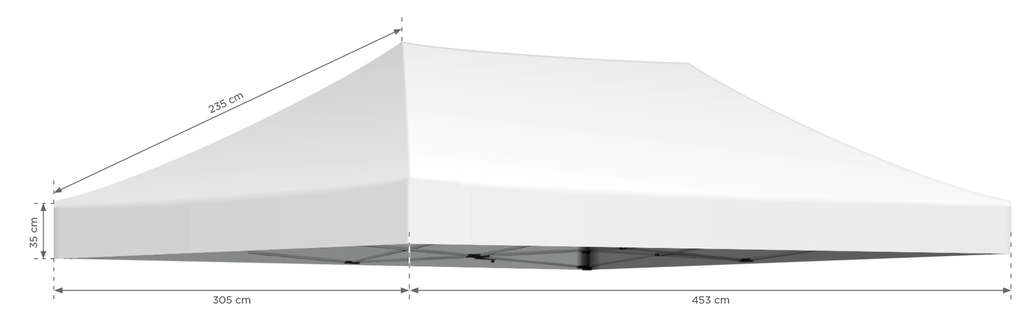 Dach do stelaża namiotu 3x4,5 - biały - obrazek 3