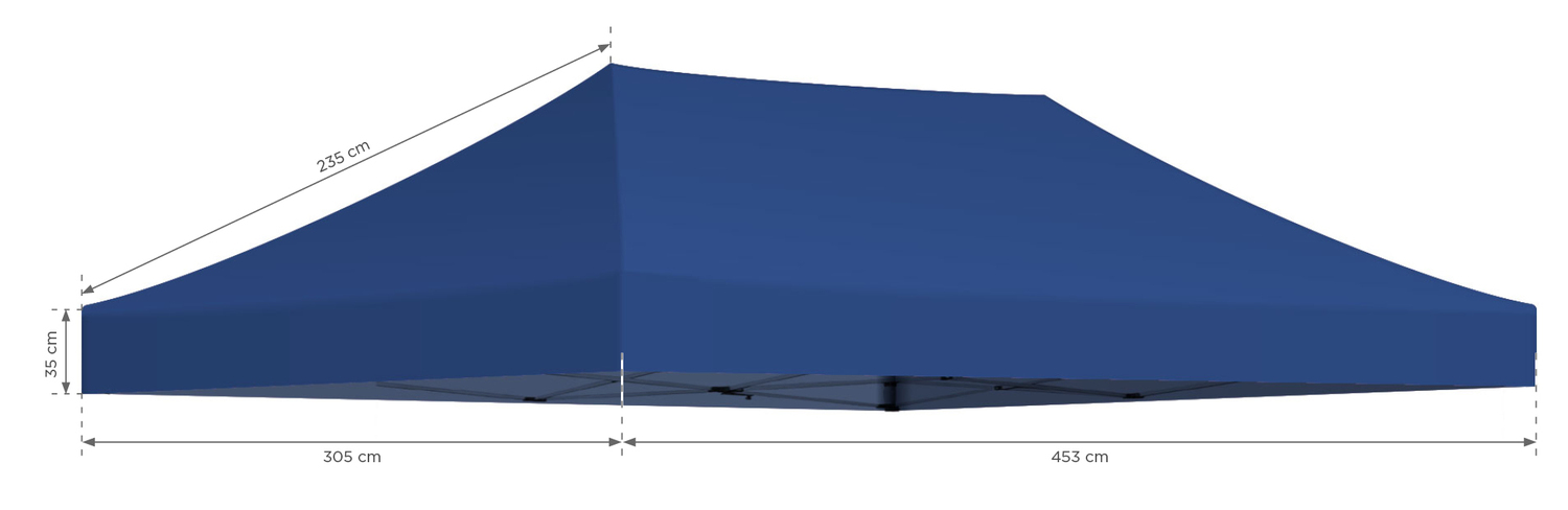 Dach do stelaża namiotu 3x4,5 - niebieski - obrazek 3