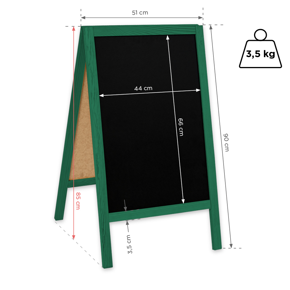Potykacz drewniany Classic S (51x90 cm) - zielony - obrazek 3