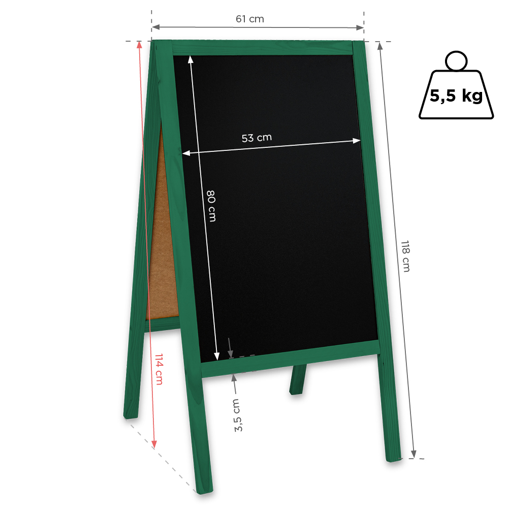 Potykacz drewniany Classic L (61x118 cm) - zielony - obrazek 5