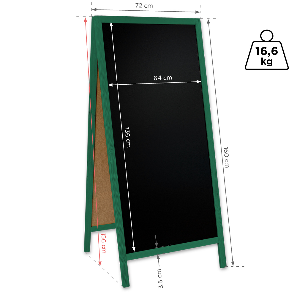 Potykacz drewniany Classic XL (72x160 cm) - zielony - obrazek 7
