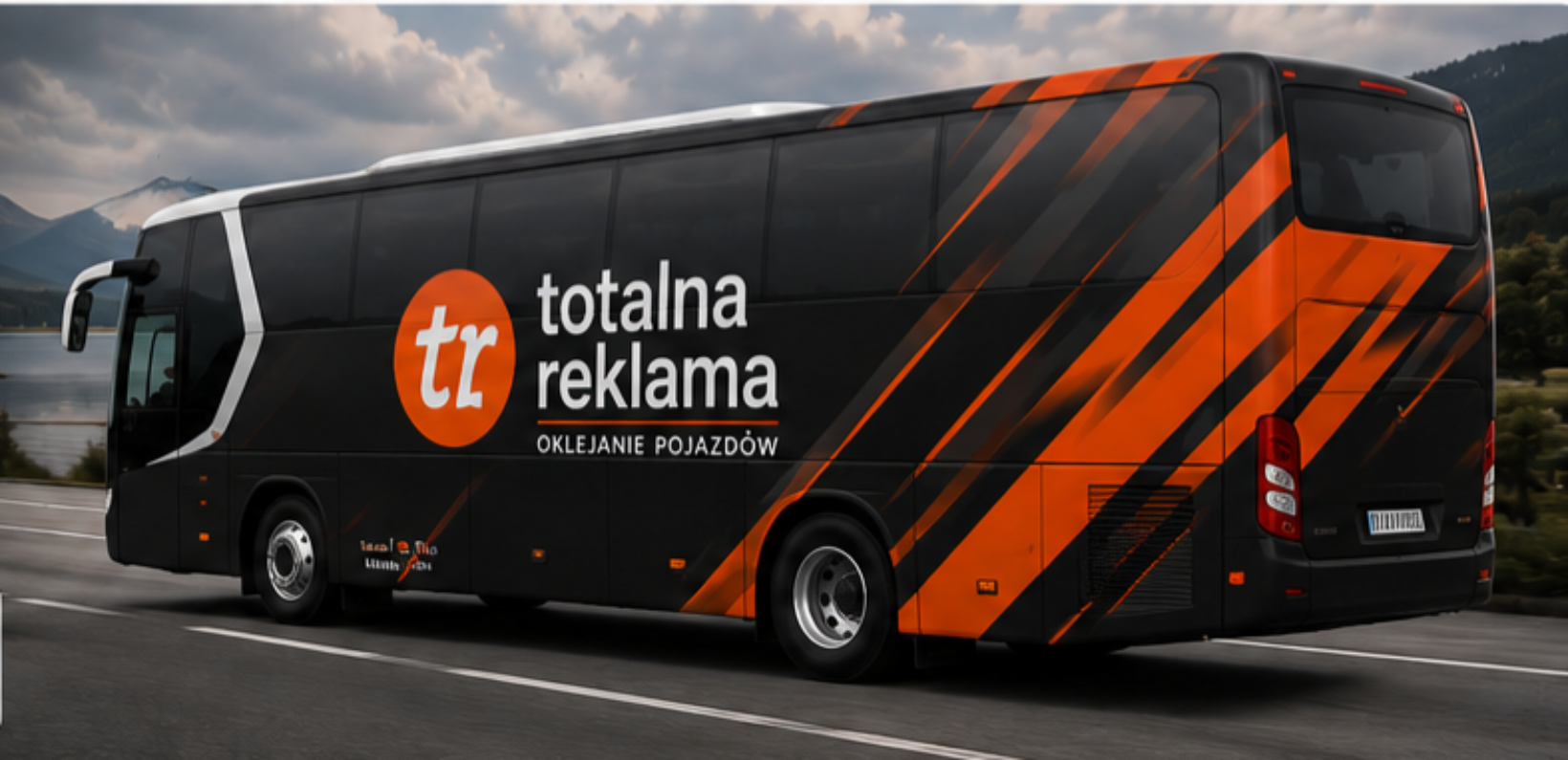 Oklejanie autokarów – realizacja Oklejanie autokarów – przykładowa realizacja reklamy na autobusie