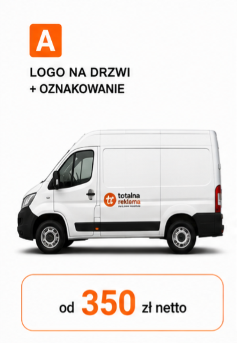 Oklejanie dużego samochodu dostawczego wariant A – logo i adresówka