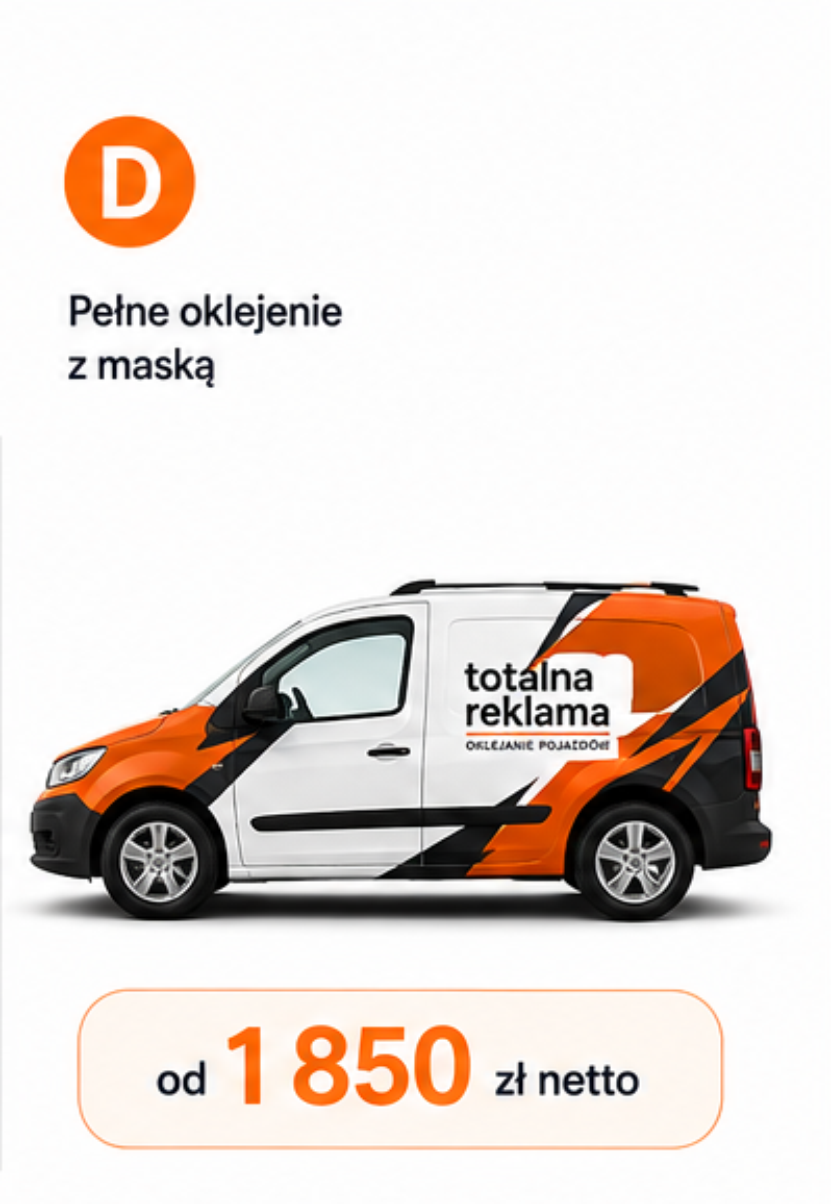 Pełne oklejanie małego samochodu dostawczego wariant D