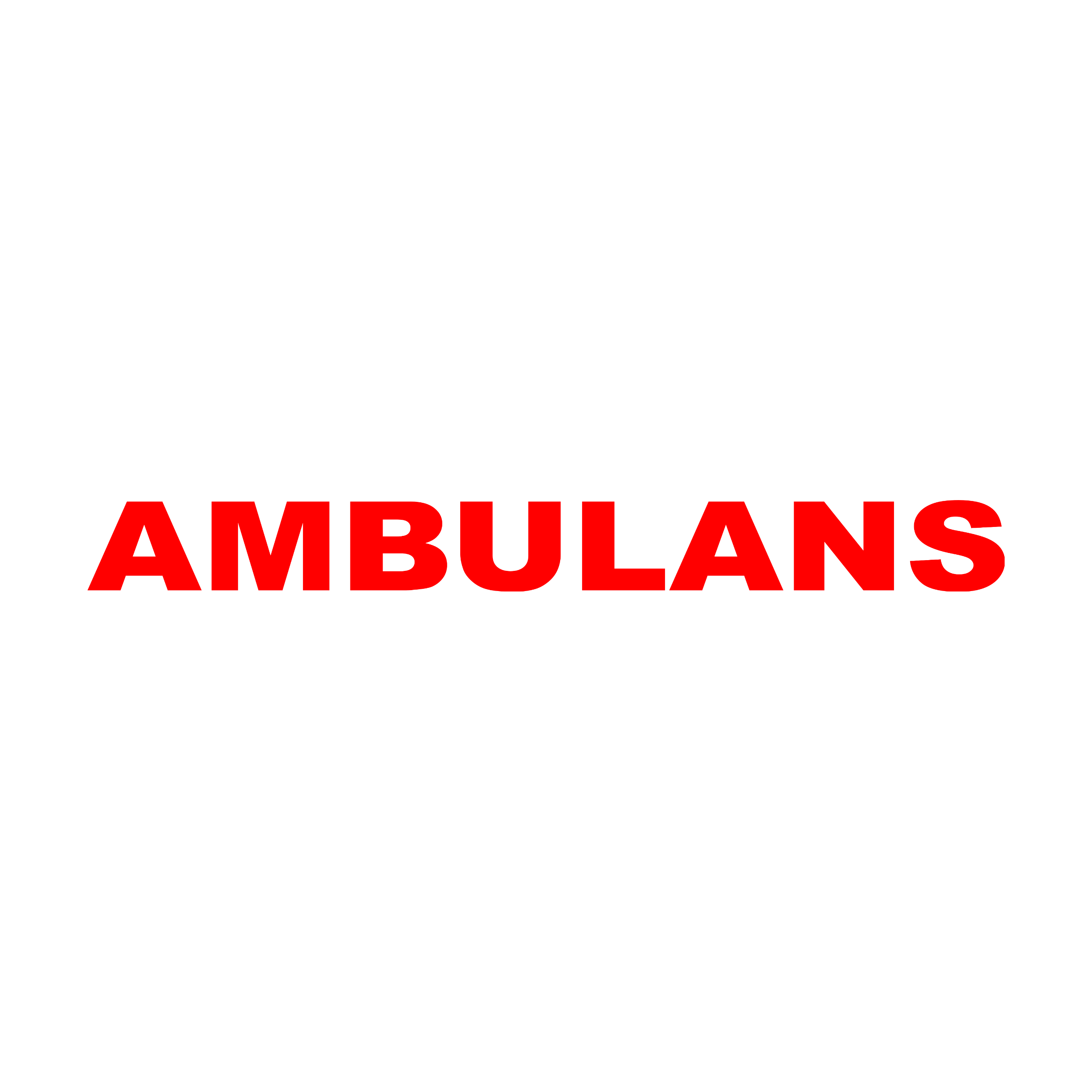 Naklejka AMBULANS 120 × 12 cm na tył karetki i pojazdu medycznego
