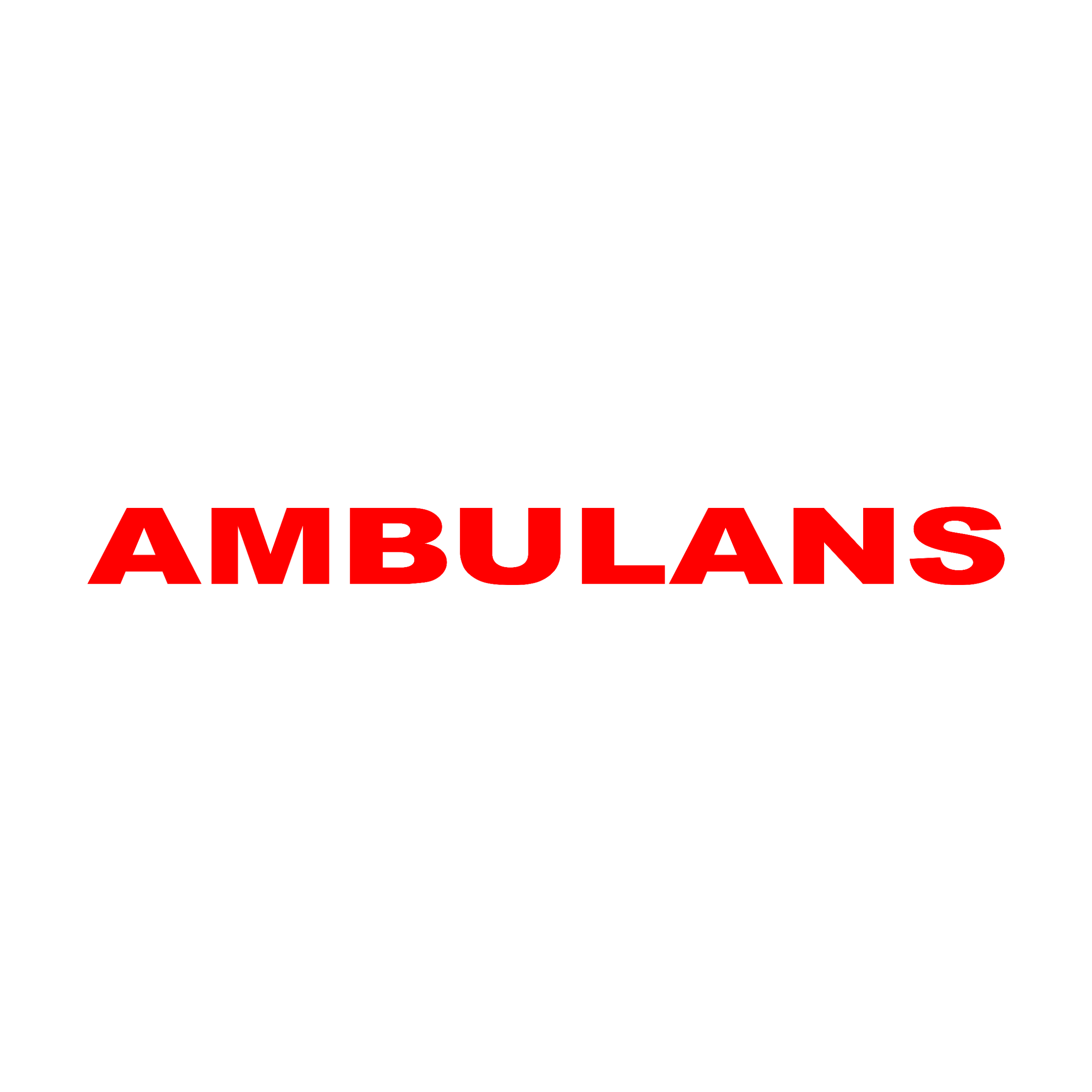 Naklejka AMBULANS 140 × 12 cm na tył karetki i pojazdu medycznego