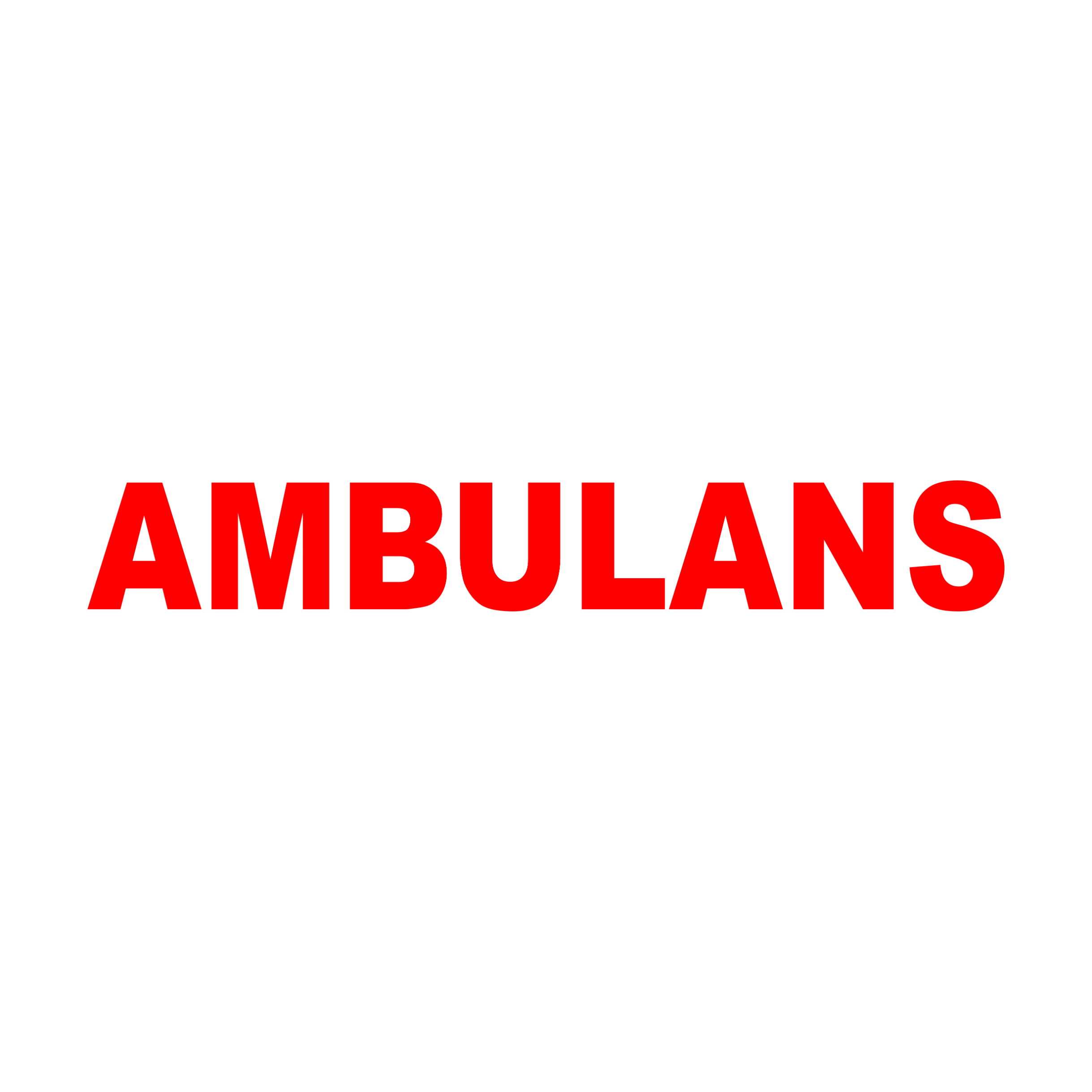 Naklejka AMBULANS 70 × 10 cm na tył karetki i pojazdu medycznego
